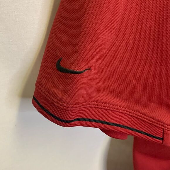 Nike Golf Red Black Trim Performance Short Sleeve Classic Polo Shirt Size XL - Picture 8 of 10